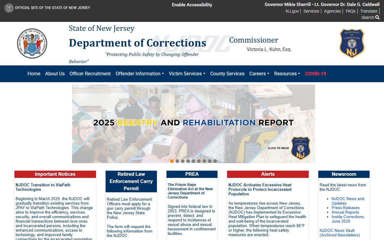 New Jersey inmate population NJDOC official home page